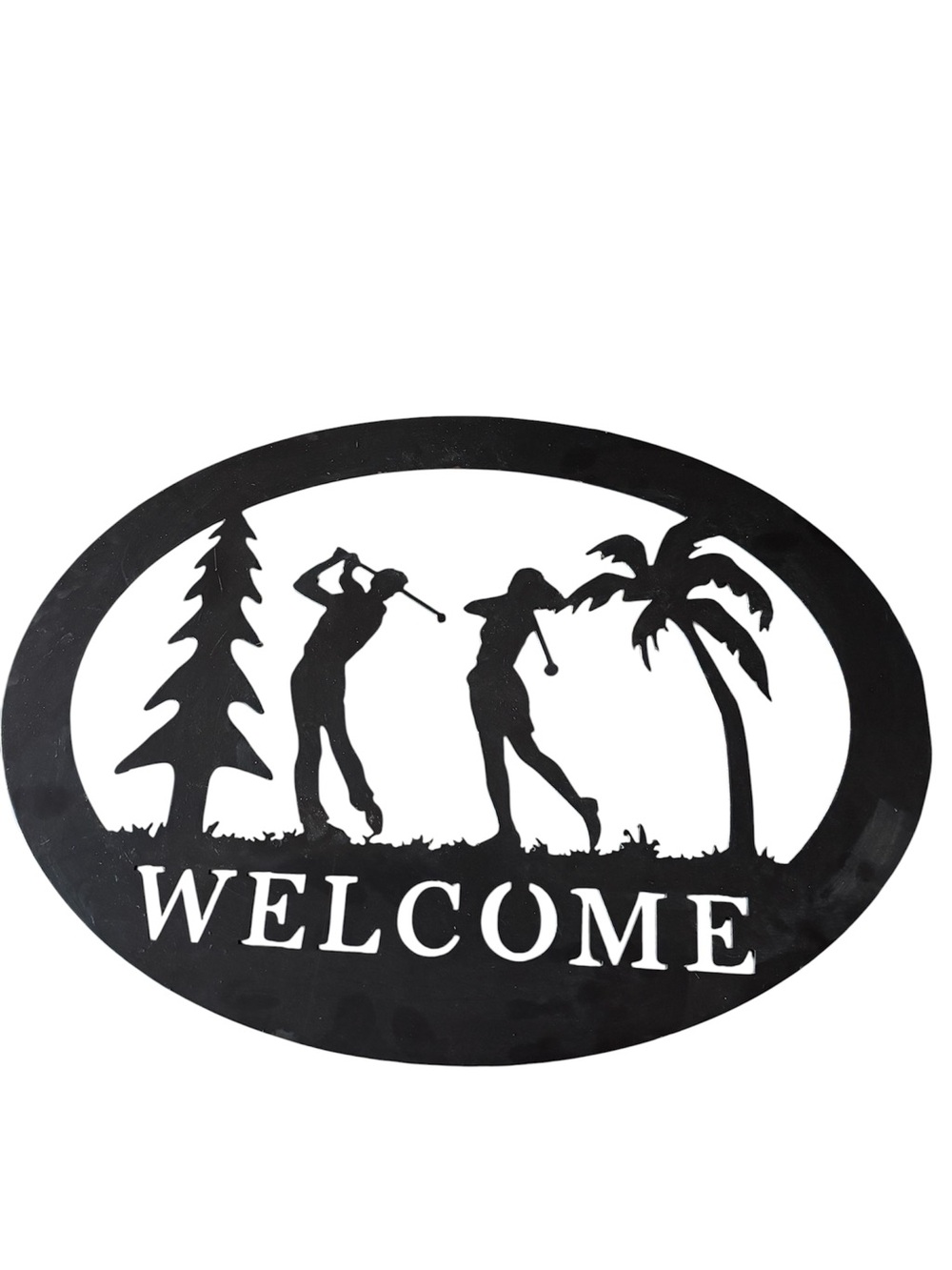 WELCOME Golfers Metal Wall Art - Black
24 x 17”